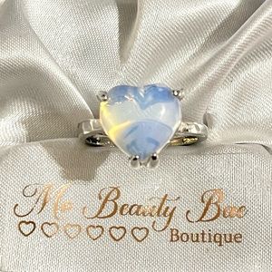 Silver Opalite Heart Ring